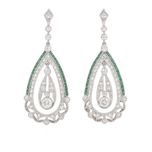 Vintage Teardrop Silver Earrings