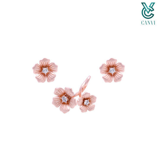 Rose Gold Bliss CZ Pendant Set