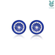 Enamel Elegance Silver Cufflinks