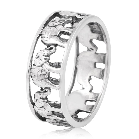 Majestic Elephant Engraved Ring