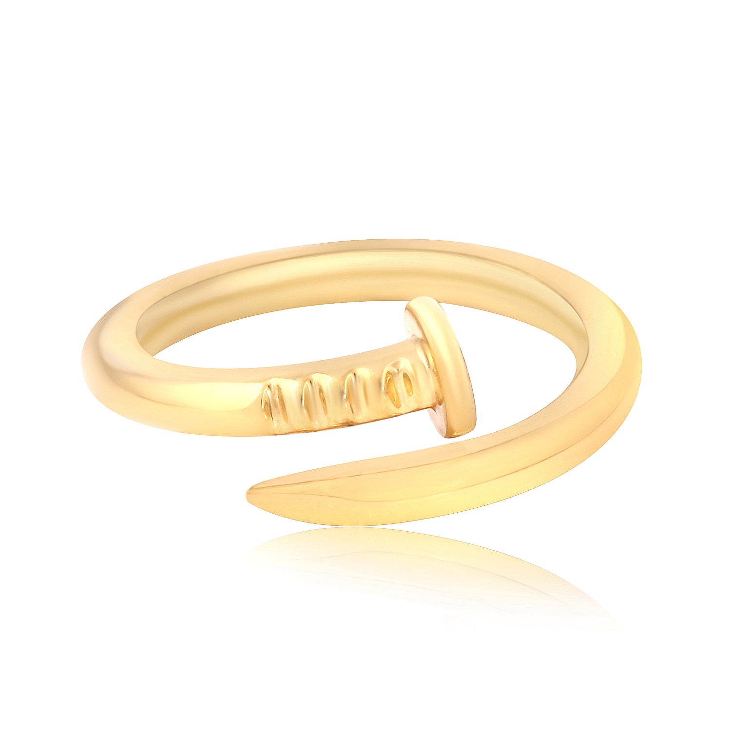 Golden Nail Sterling Silver Ring