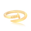 Golden Nail Sterling Silver Ring