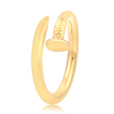 Golden Nail Sterling Silver Ring