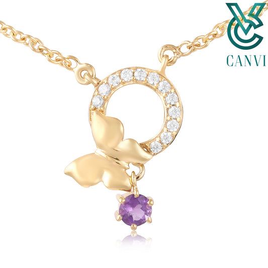 Golden Flutter Diamond Pendant