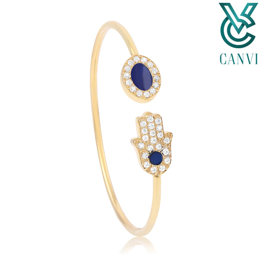 Golden Enamel Zircon Cuff