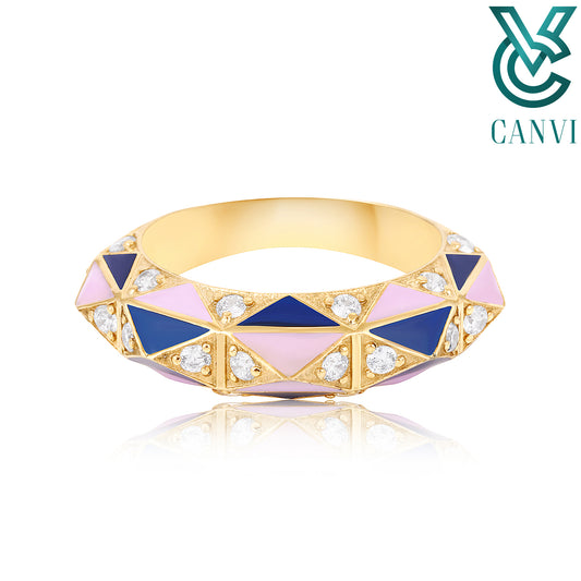 Radiant Enigma Geometric Ring