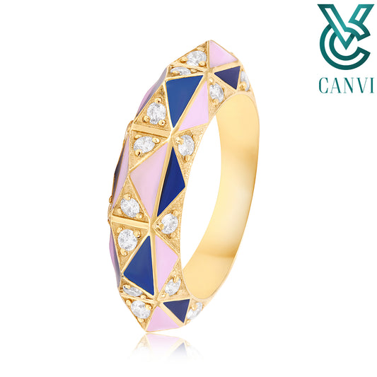 Radiant Enigma Geometric Ring