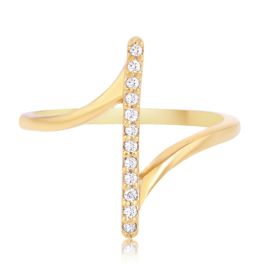 Golden Luminescence Cubic Zircon Ring