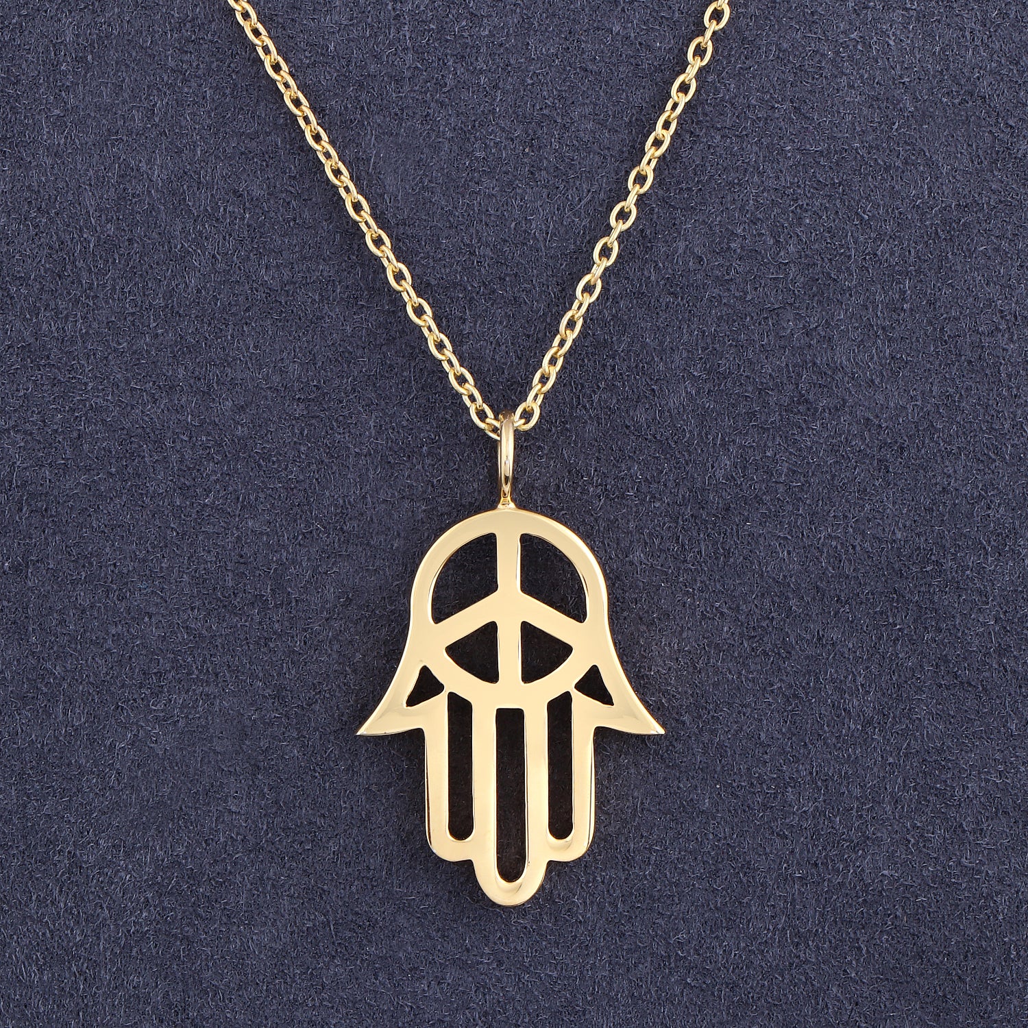 Golden Shield Hamsa Pendant