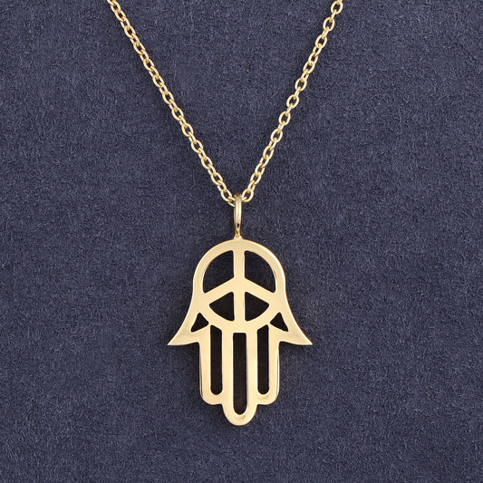 Golden Shield Hamsa Pendant