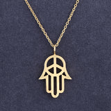 Golden Shield Hamsa Pendant