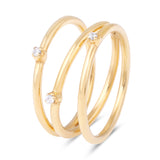 Radiant Stacks Cubic Zircon Gold Ring