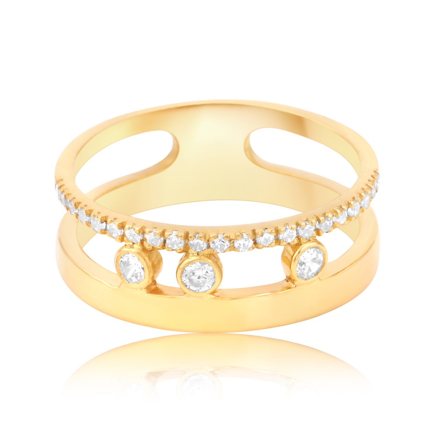 Radiant Glow Cubic Zircon Gold Ring