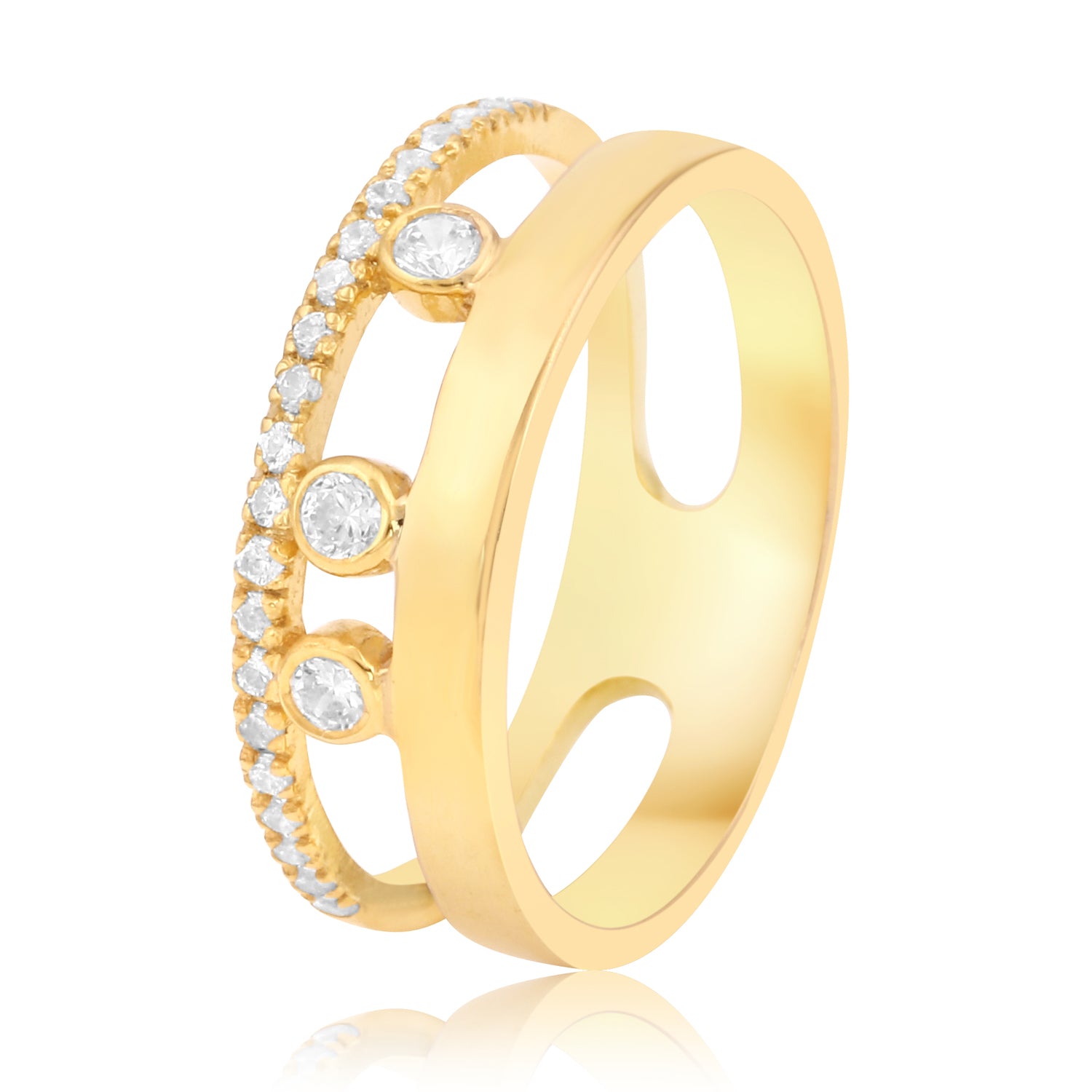 Radiant Glow Cubic Zircon Gold Ring