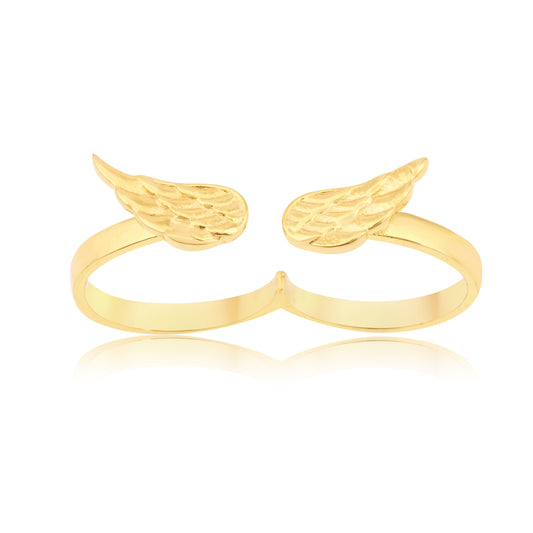 Avian Elegance Gold Wing Ring