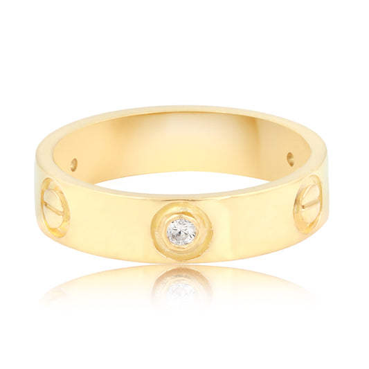 Golden delicate Zircon Ring Band