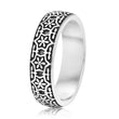 Oxidised Silver Engraved Ring Band for Men