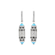 Art Deco Turquoise Diamond Earrings