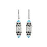 Art Deco Turquoise Diamond Earrings