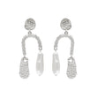 Textured Silver Earrings with Pearls