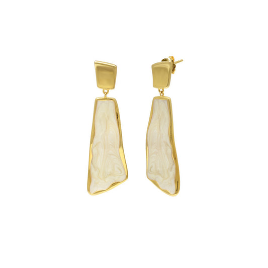 golden Enamel dangling earring