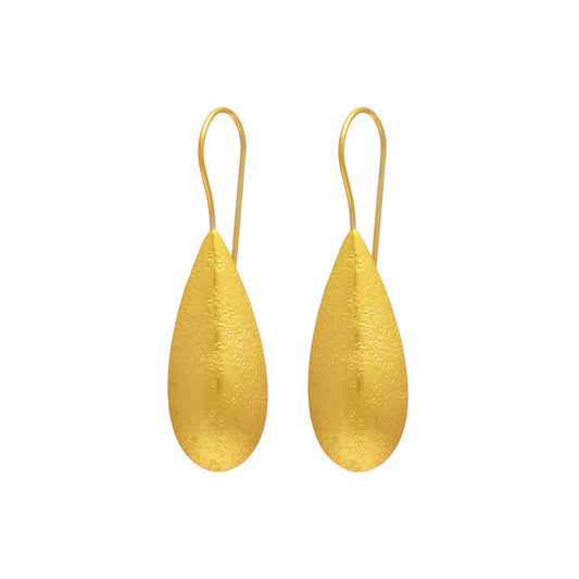 Golden pear teardrop earring