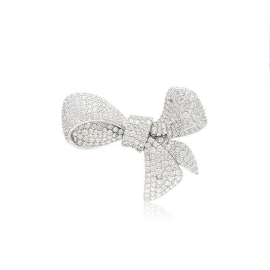 Silver Bow Brooch