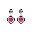 Glamorous Ruby & Enamel Dangling Earring