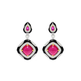 Glamorous Ruby & Enamel Dangling Earring