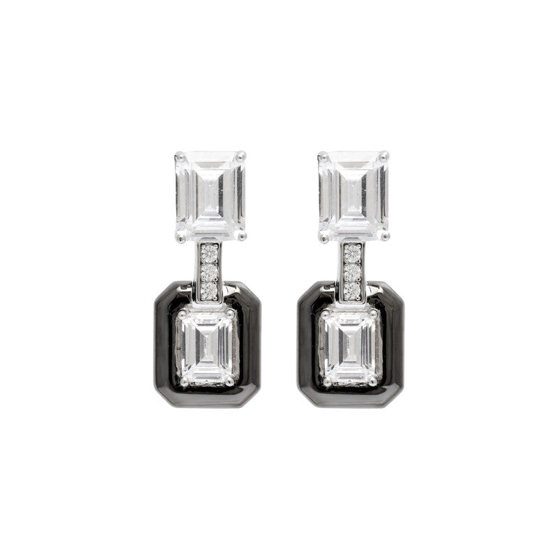 Emerlad cut- drop earring