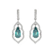 Diamond Filigree Earrings with Tourmaline Drop