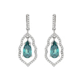 Diamond Filigree Earrings with Tourmaline Drop