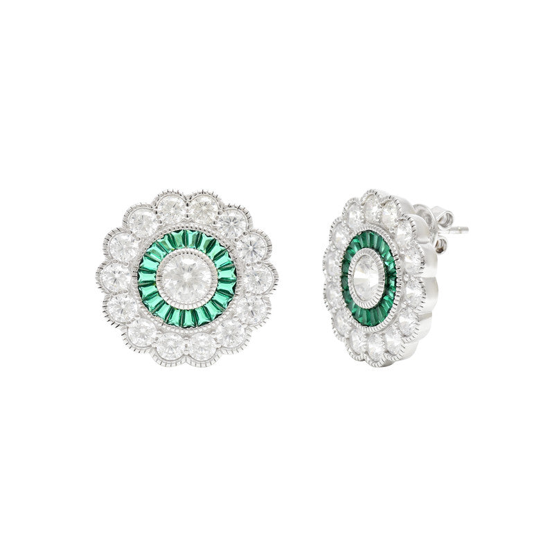 Floral Diamond stud Earrings