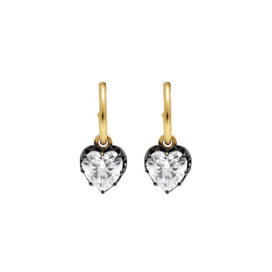 Golden Heart Drop Earring