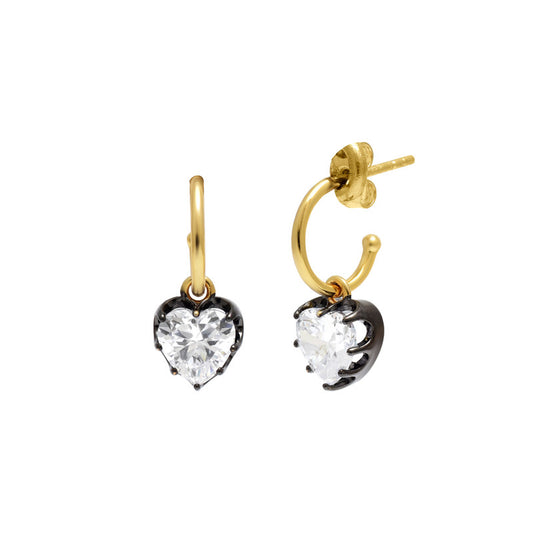 Golden Heart Drop Earring