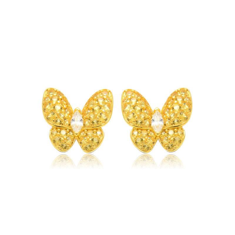 Golden Butterfly Stud