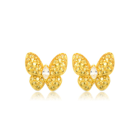 Golden Butterfly Stud