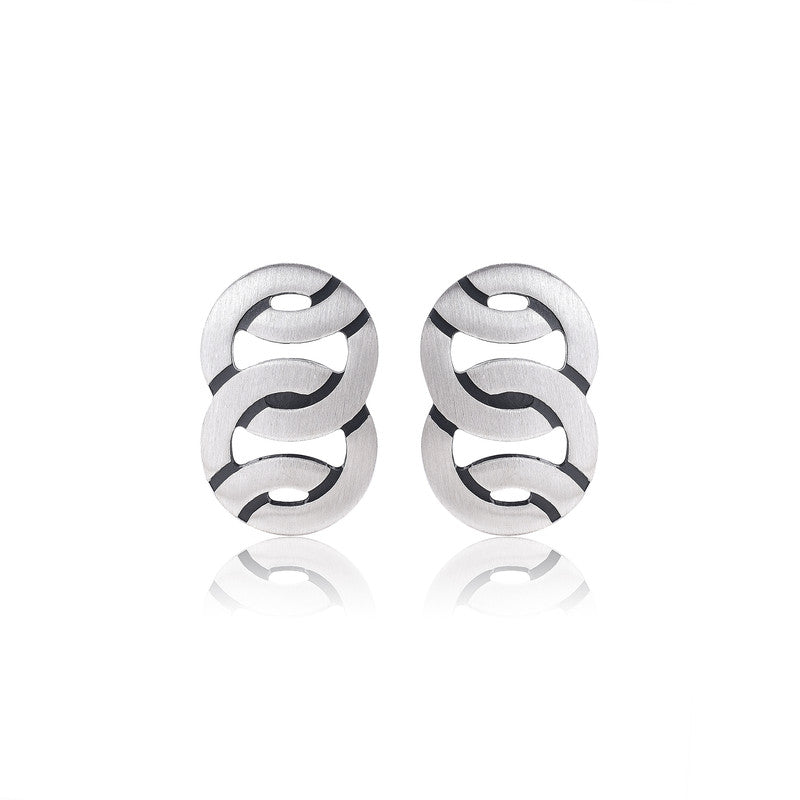 Silver Geometric Cufflink