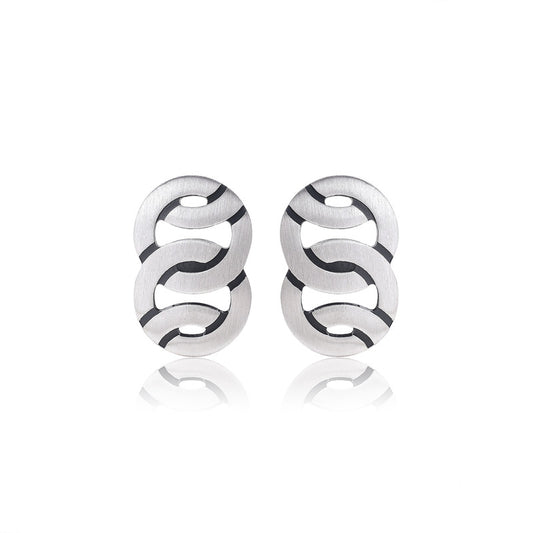 Silver Geometric Cufflink