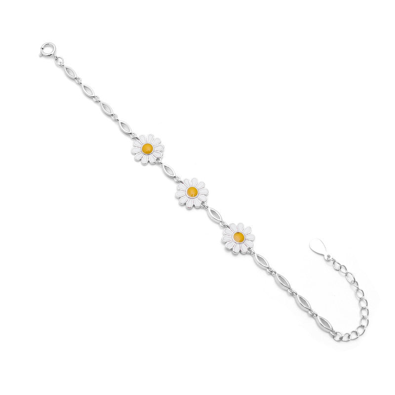 Sunflower silver bracelet