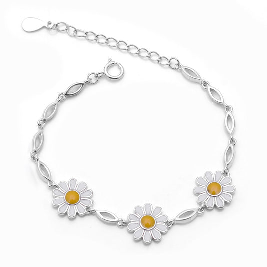 Sunflower silver bracelet