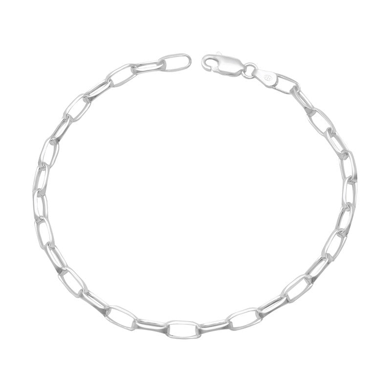 Silver clip chain bracelet