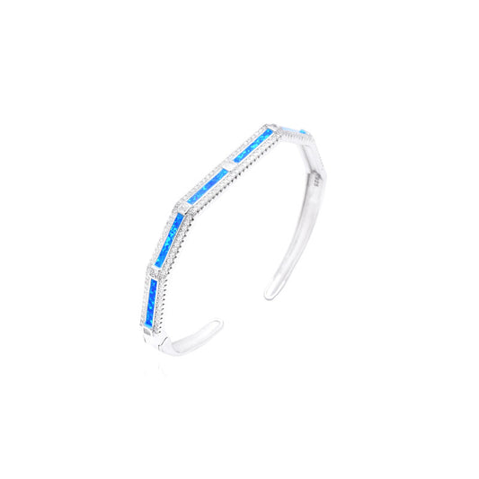 Silver Opal Studded Bangle