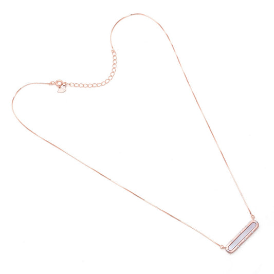 Silver Mother of Pearl Bar Necklace