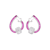 pink diamond hoop earrings