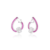 pink diamond hoop earrings