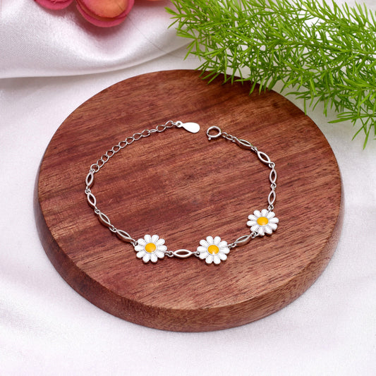 Sunflower silver bracelet