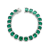 Emerald silver Zircons bracelet