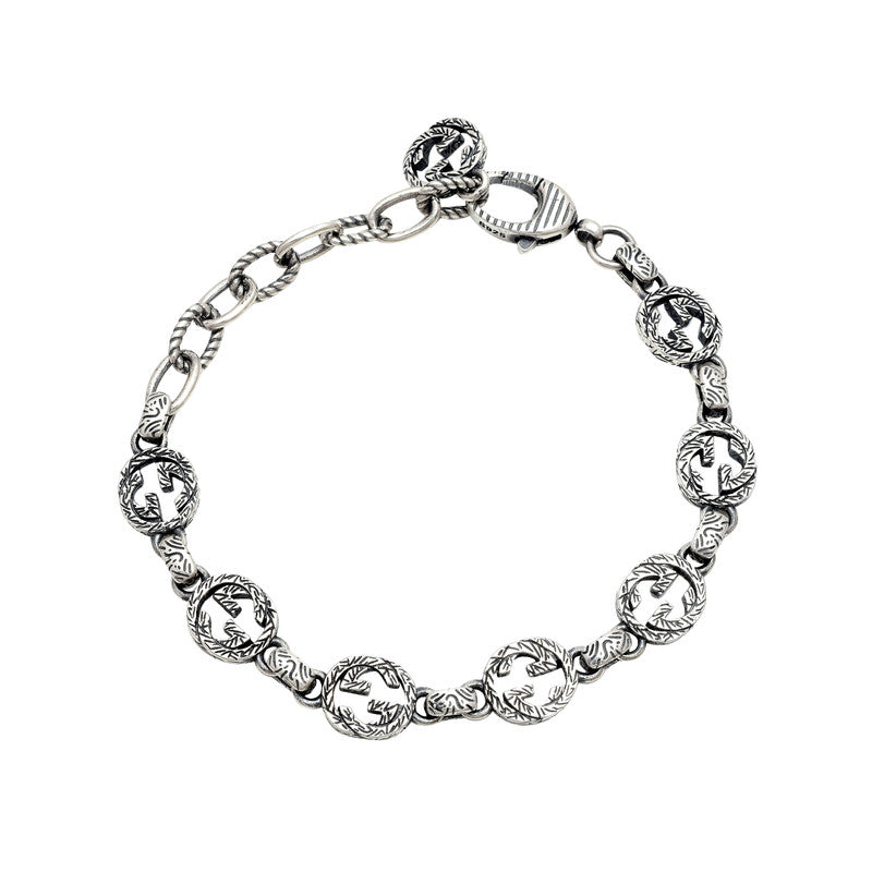 Engraved Silver Oxidised Bracelet