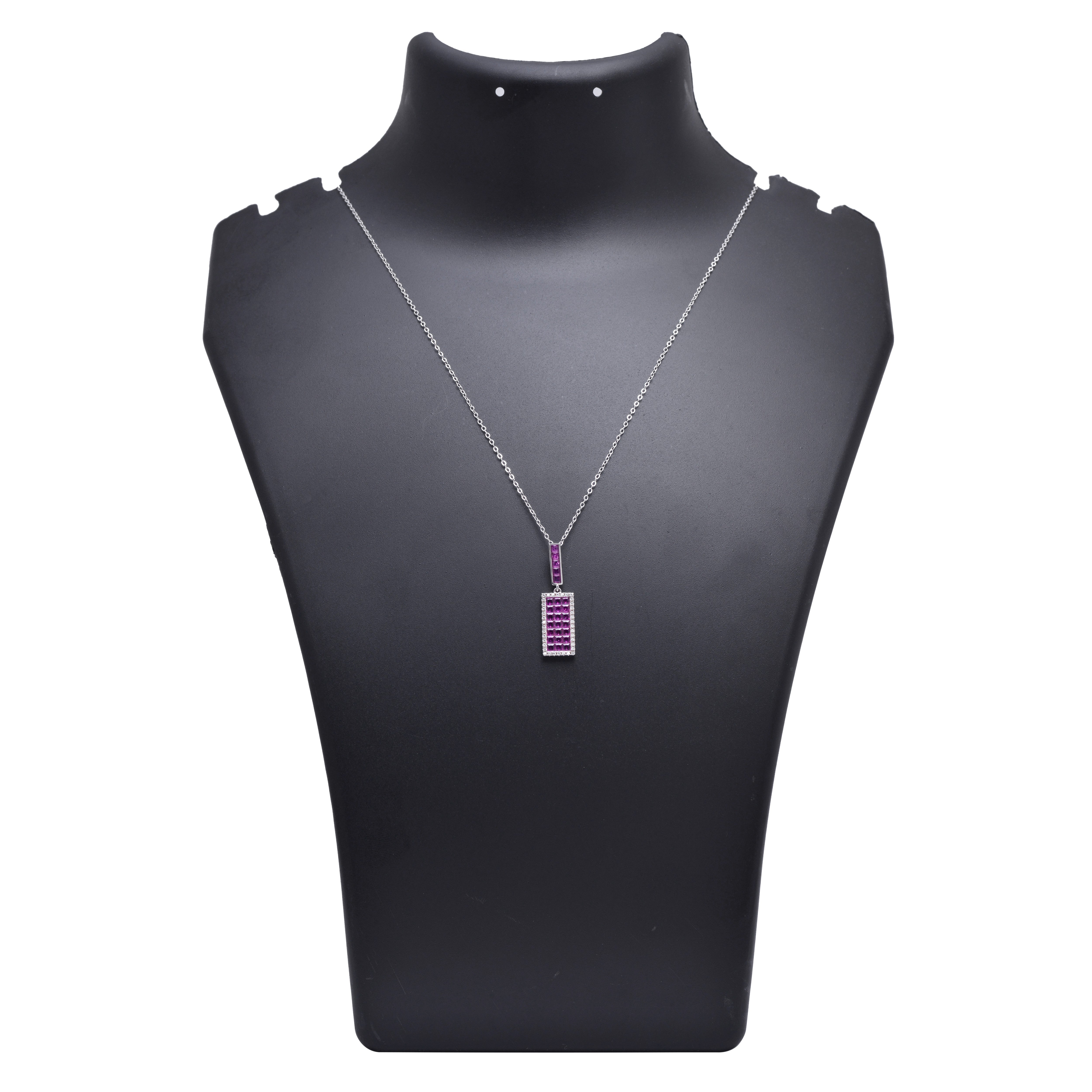 Ruby Invisible Pave Setting Pendant